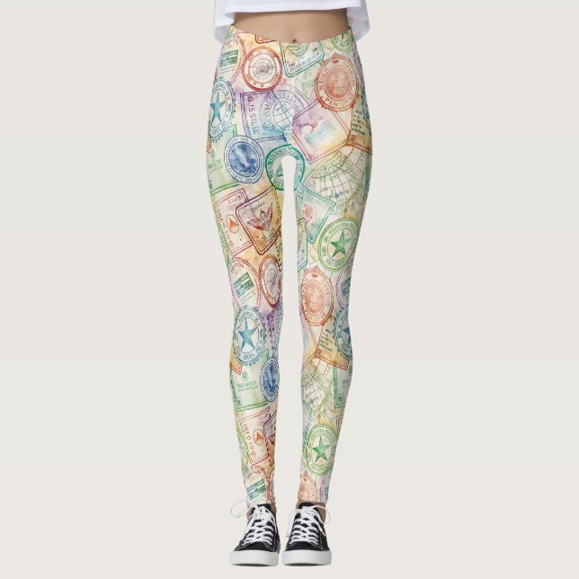 Rustik Resestämpel Resmönster (3) Leggings (Framsida)