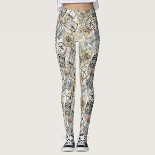 Rustik Resestämpel Resmönster (4) Leggings