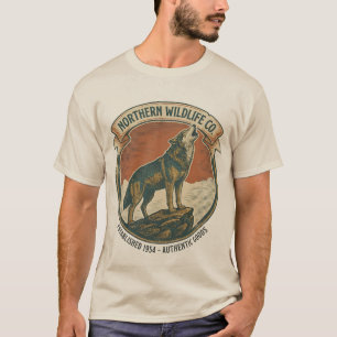 Rustik Retro Varg som ylar Naturälskare T Shirt
