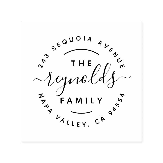 Rustik Returadress för handskriven skriptfamilj Självfärgande Stämpel (Design)