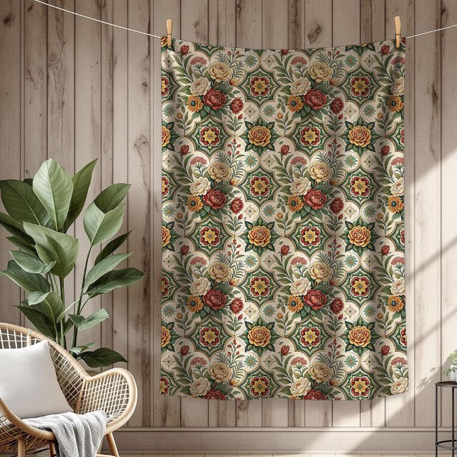 Rustik Ro Blanket Delikat Shabby chic Stil Fleecefilt (Rustic Roses Blanket Delicate Shabby Chic Style)