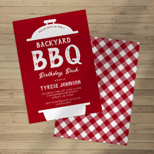 Rustik Röd BBQ Födelsedagsinbjudan Inbjudningar