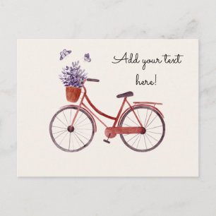 Rustik röd cykel vykort