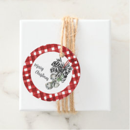 Rustik röd gingham Noël Gåvor Etiketter