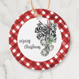 Rustik röd gingham Noël Gåvor Etiketter