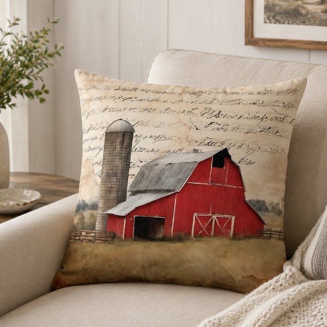 Rustik röd lada kudde (Rustic Red Barn Pillow)