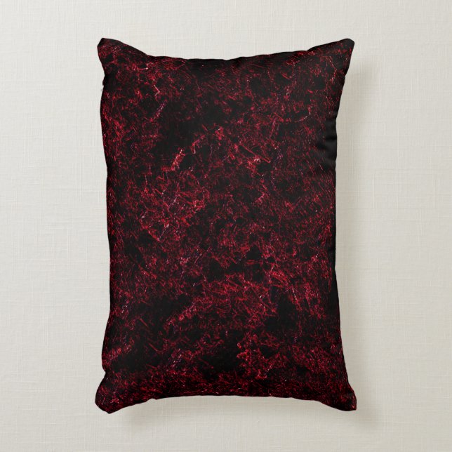 Rustik röd svamp på mörkens röda bakgrund prydnadskudde (Framsidan(Vertikal))