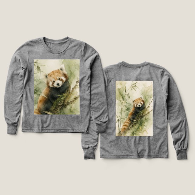 Rustik rödpandakarm t shirt (Design framsida och baksida)