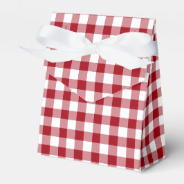 Rustik rödrutig gårdsstil presentaskar