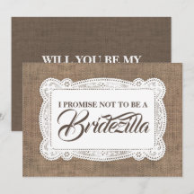 Rustik Roligt Bridesmaid/Maid of honor BRIDEZILLA