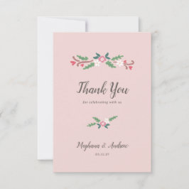 Rustik Romantisk Blomsterbukett Tack Kort