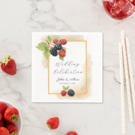 Rustik Romantisk Höst Berry Bröllops Foto Bakgrund Pappersservett