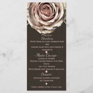 Rustik Ros Elegant Ljust Trä Diamant Festmeny Meny