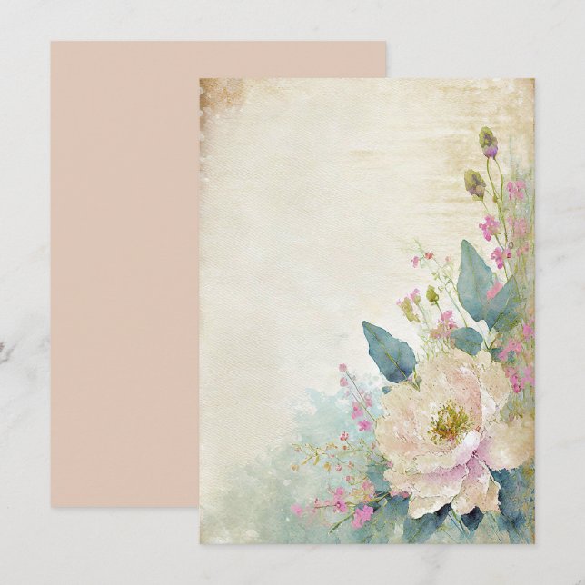 Rustik ros tom bröllop inbjudningar (Fram/baksida)