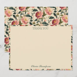 Rustik Rosa Beige Blomma Bröllopsdusch Anpassad Tack Kort