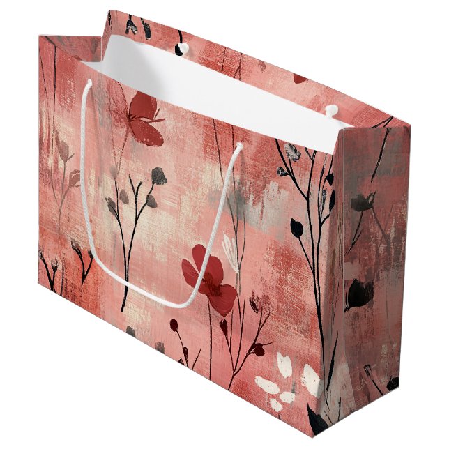 Rustik Rosa Blommig Linneamuster (9) (Framsidan Vinklad)