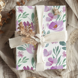 Rustik Rosa Blommig Vattenfärg Mönster Presentpapper