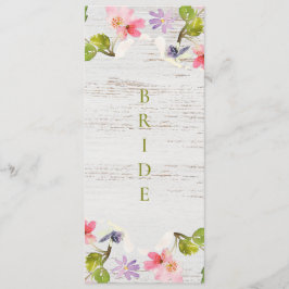 Rustik Rosa Blommigt på White Wood Reserved Meny