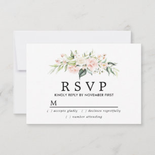 Rustik  Rosa Blommigt Quinceanera OSA kort