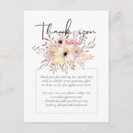 Rustik  Rosa Blommigt Sage Bröllop Vykort