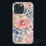 Rustik  Rosa Blommigt Vattenfärgsmonogram<br><div class="desc">Ta med dig en liten bit rustik charm till din mobil med vår Rustic  Rosa Blommigt Watercolor Monogram Phone Case. Blandningen av ömtåliga vilda blommor,  bär och ängar i varma skuggor av beige,   rosa,  rött,  teal grönt och antydningar av brunexudes elegance. Gör en påstående med den här personligens telefonväska.</div>