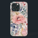 Rustik  Rosa Blommigt Vattenfärgsmonogram<br><div class="desc">Ta med dig en liten bit rustik charm till din mobil med vår Rustic  Rosa Blommigt Watercolor Monogram Phone Case. Blandningen av ömtåliga vilda blommor,  bär och ängar i varma skuggor av beige,   rosa,  rött,  teal grönt och antydningar av brunexudes elegance. Gör en påstående med den här personligens telefonväska.</div>
