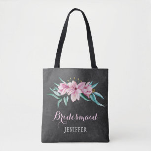 Rustik rosa-blommor, bröllop-bridesmaid tygkasse