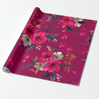 Rustik Rosa Botanisk Djärv Vintage Boho Blommig Presentpapper