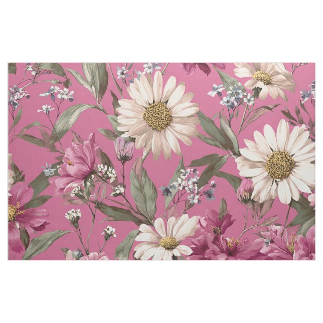 Rustik Rosa Botanisk Djärv Vintage Boho Blommig Tyg (Yard)