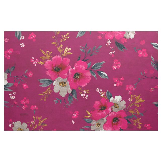 Rustik Rosa Botanisk Djärv Vintage Boho Blommig Tyg (Yard)