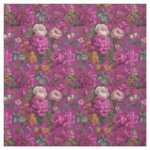 Rustik Rosa Botanisk Djärv Vintage Boho Blommig Tyg