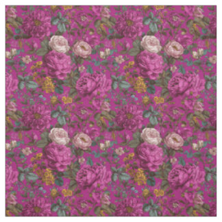 Rustik Rosa Botanisk Djärv Vintage Boho Blommig Tyg