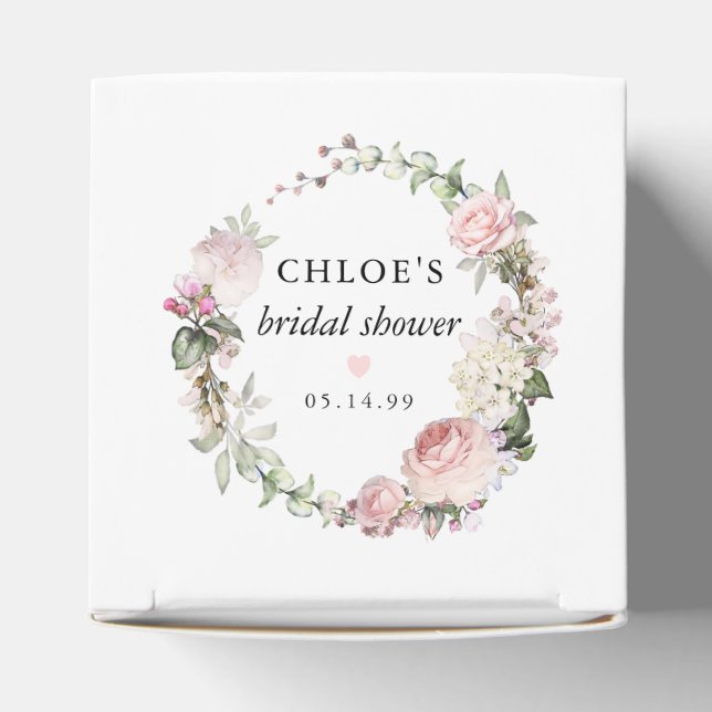 Rustik Rosa Bröllopsdusch med Rosor Blommor Presentaskar (Överdel)