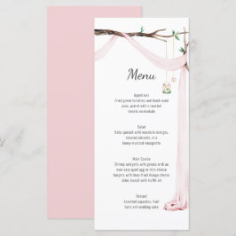Rustik Rosa Draps Träd Gren Bröllop Menu Meny