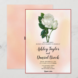 Rustik Rosa Dusty Ro, sommartid, Blommigt Bröllop Inbjudningar