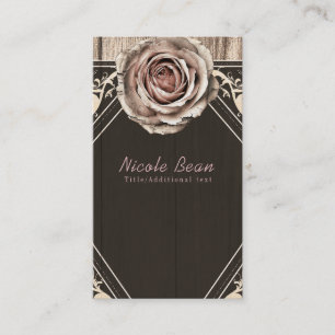 Rustik Rosa Elegant Ljus Trä Diamant Anpassad Visitkort