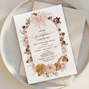 Rustik Rosa Fall Little Pumpkin Baby Shower Inbjudningar