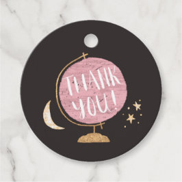 Rustik Rosa Globe Äventyr Theme Baby Shower Gåvor Etiketter