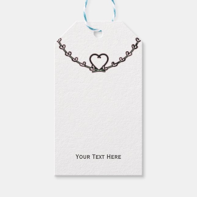 Rustik Rosa Hjärtlig Klätterväxt Bröllopsdusch Par Presentetikett (Framsidan)