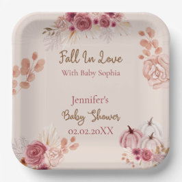 Rustik Rosa Höstpumpa Förälskad Baby Shower