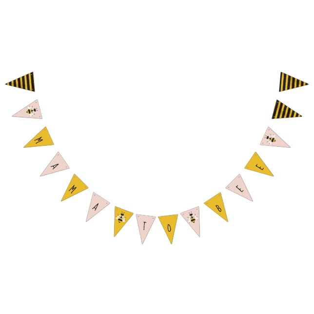 Rustik Rosa Illustrated Bee Bunting Banner Sign Vimplar (Alla)