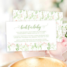 Rustik rosa lilla vildblomman bok för babydusch