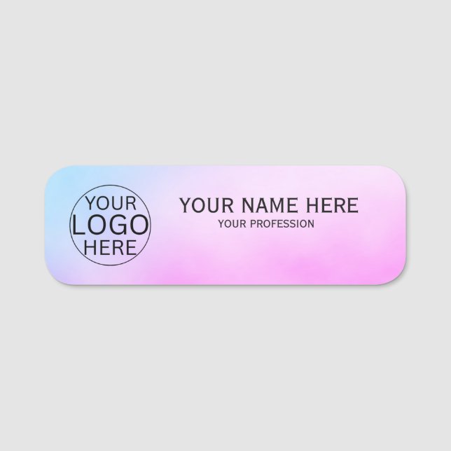 Rustik Rosa Logotyp för Anställda  Namnbricka (Framsida)
