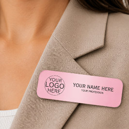Rustik Rosa Logotyp för Anställda  Namnbricka
