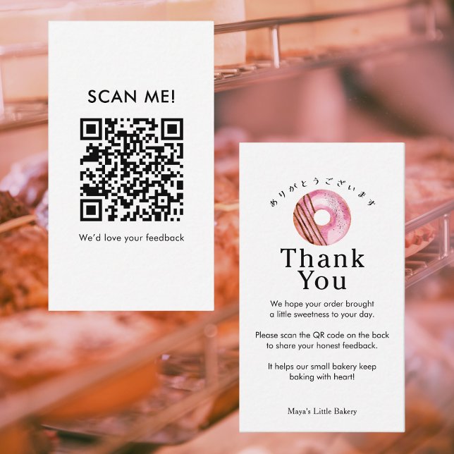 Rustik Rosa Munk Lämna en Recension QR-kod Visitkort (Skapare uppladdad)