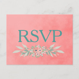 Rustik Rosa RSVP Inbjudan Vykort