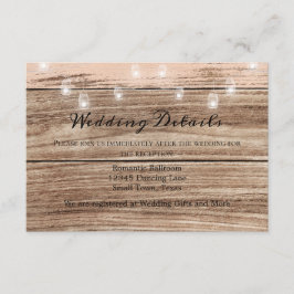 Rustik rosa trä och lyktor tilläggskort