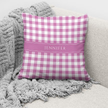 Rustik Rosa & Vit Gingham Mönster Namn