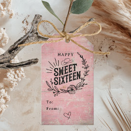 Rustik Rosa, Westerna Blommigten Lycklig Sweet six Presentetikett