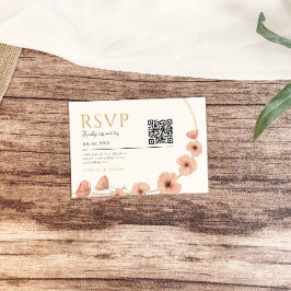 Rustik Rosa Wildblomma Bröllop OSA Kort
